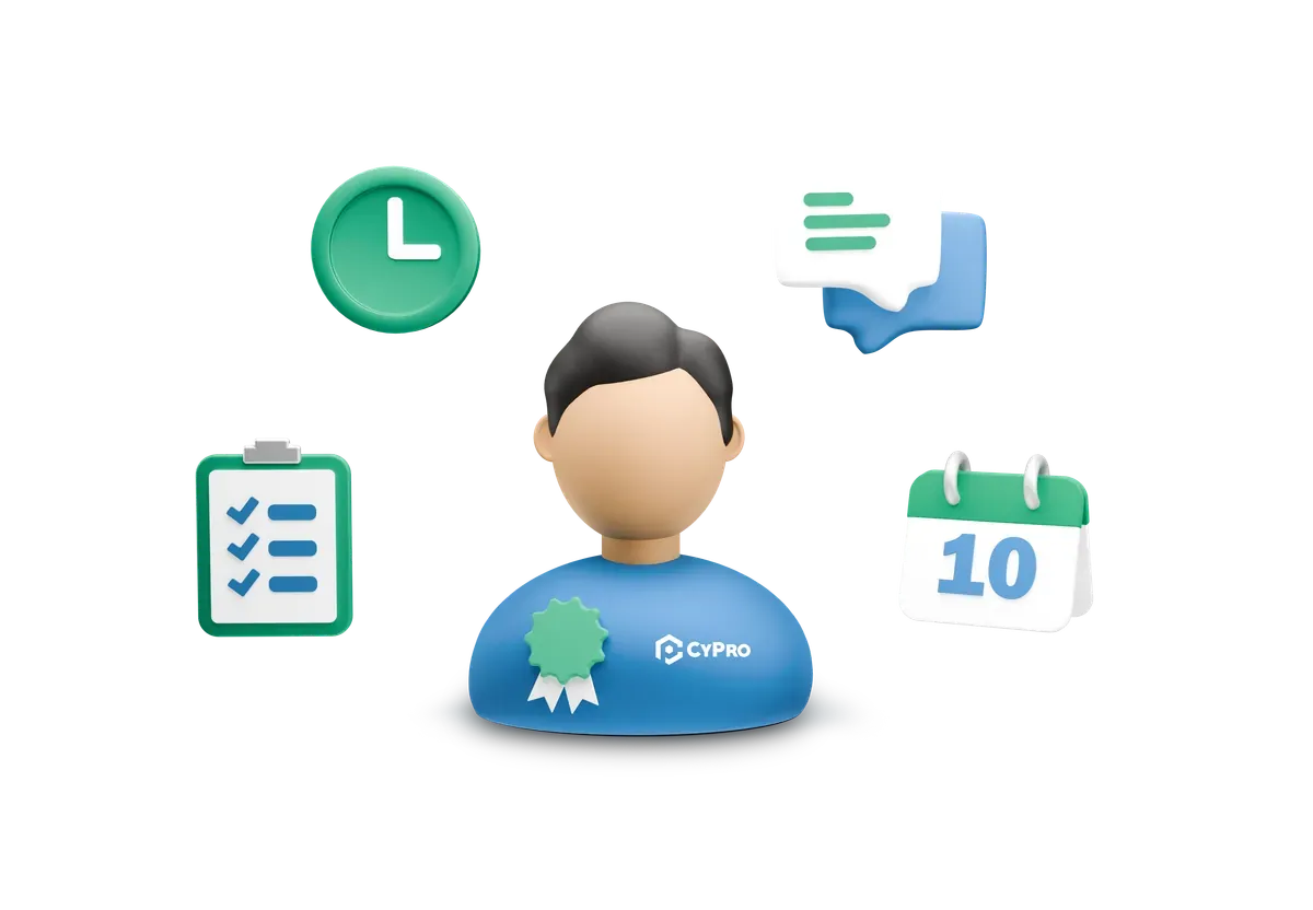 3D illustration of how MDR onboarding works from discovery call to 24/7 cover
