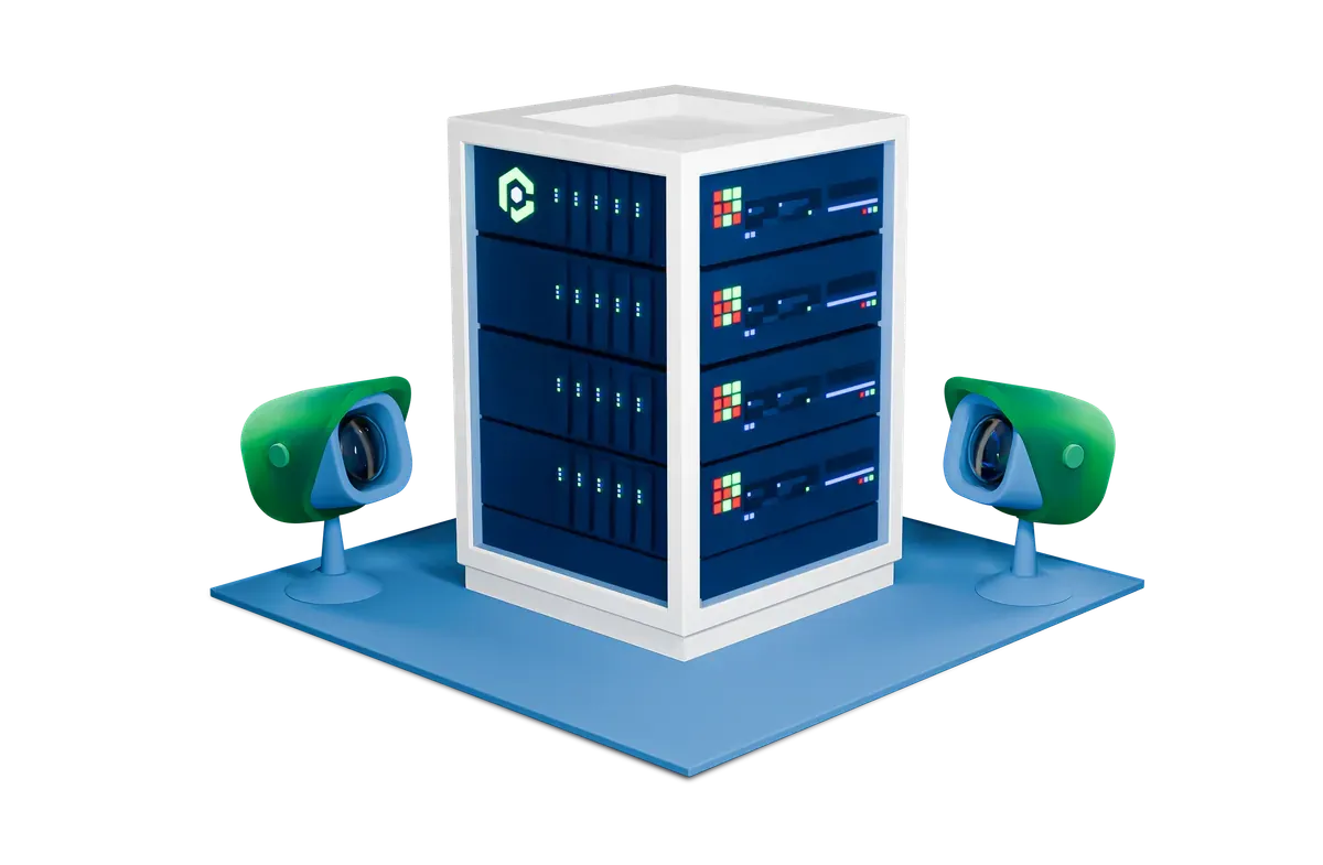 3D illustration of Microsoft Sentinel run as a managed service